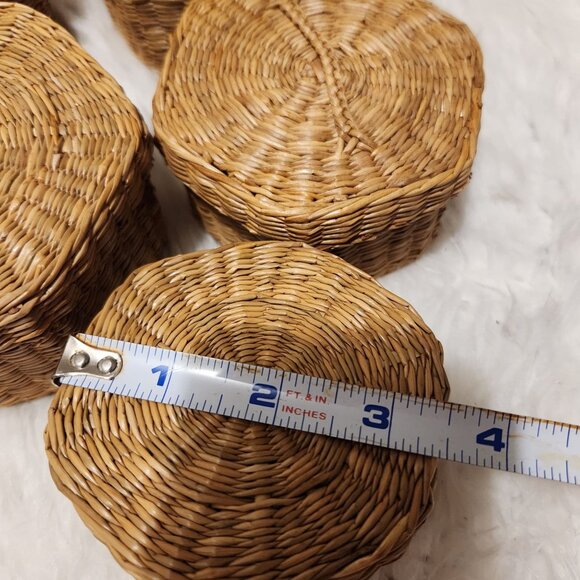 Vintage Handwoven Jiangxi Handicrafts Nesting Baskets Set Of 5 - Picture 13 of 15